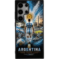 Coque Samsung Galaxy S24 Ultra - Silicone rigide noir Football Argentine splash 2026