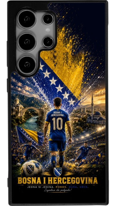 Coque Samsung Galaxy S24 Ultra - Silicone rigide noir Football Bosnie-Herzégovine splash 2026