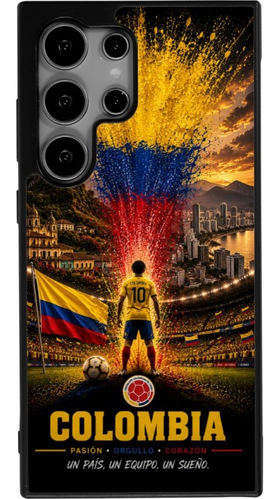 Coque Samsung Galaxy S24 Ultra - Silicone rigide noir Football Colombie splash 2026