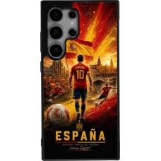 Coque Samsung Galaxy S24 Ultra - Silicone rigide noir Football Espagne splash 2026