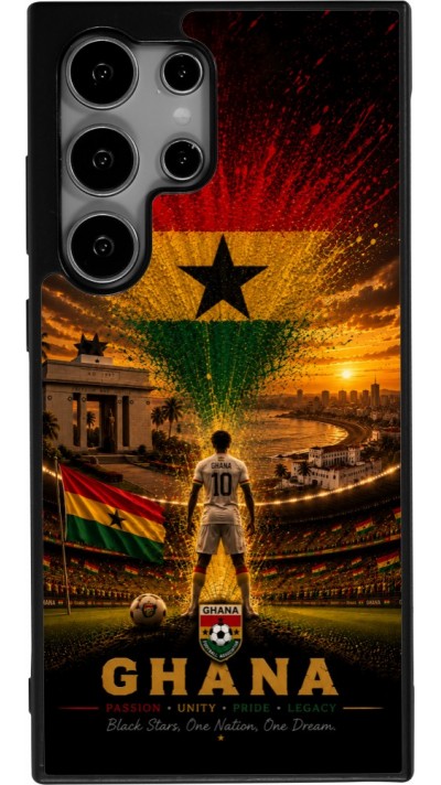 Coque Samsung Galaxy S24 Ultra - Silicone rigide noir Football Ghana splash 2026