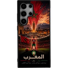 Coque Samsung Galaxy S24 Ultra - Silicone rigide noir Football Maroc splash 2026