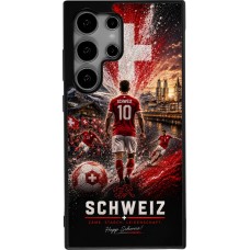Coque Samsung Galaxy S24 Ultra - Silicone rigide noir Football Schweiz splash 2026