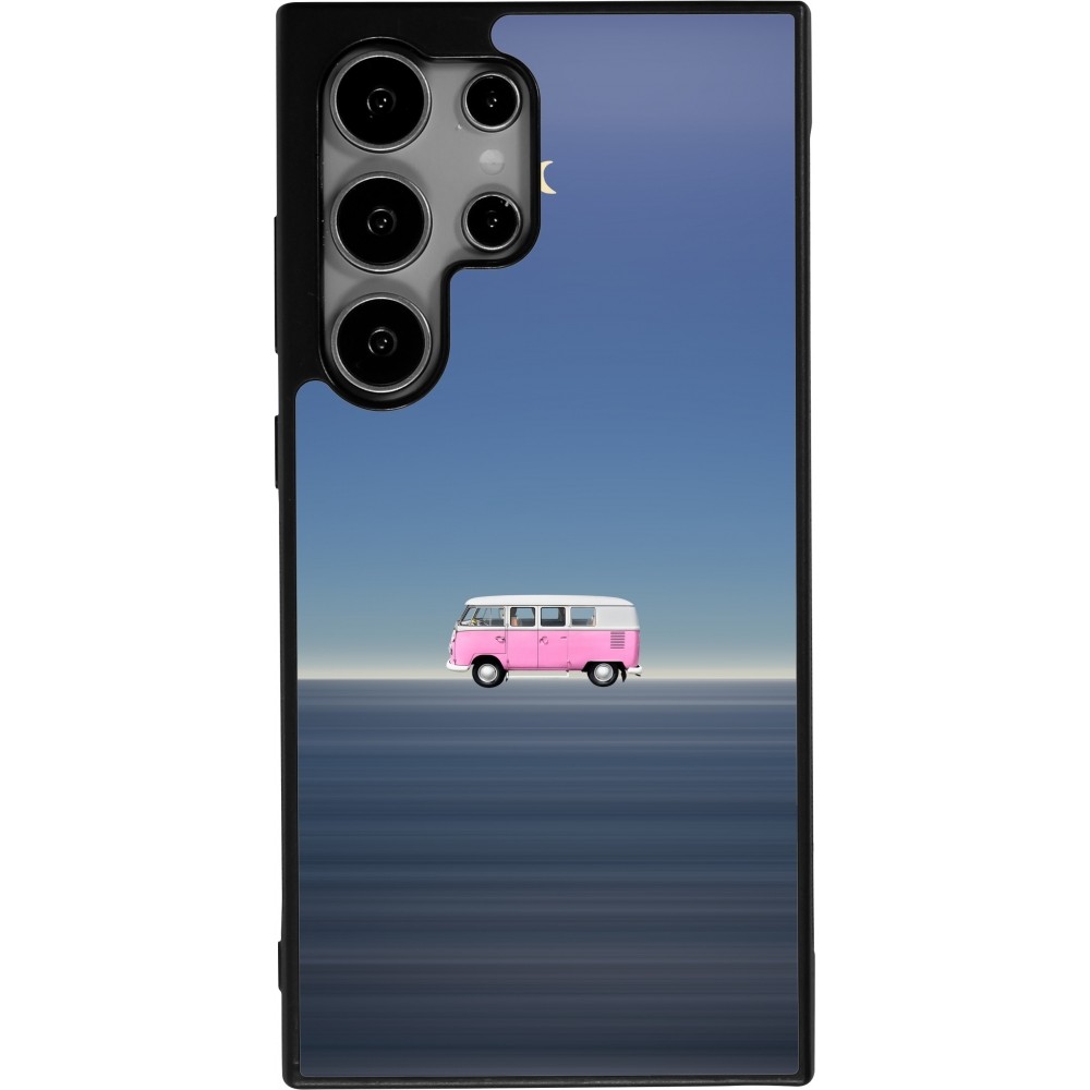 Coque Samsung Galaxy S24 Ultra - Silicone rigide noir Spring 23 pink bus
