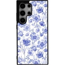 Coque Samsung Galaxy S24 Ultra - Silicone rigide noir Spring 23 watercolor blue flowers