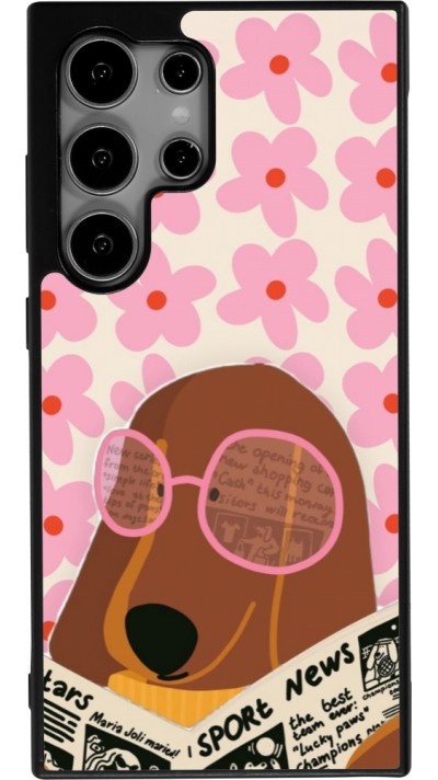 Coque Samsung Galaxy S24 Ultra - Silicone rigide noir Dog with newspaper 2026