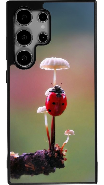 Coque Samsung Galaxy S24 Ultra - Silicone rigide noir Ladybird on a mushroom 2026