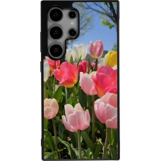 Coque Samsung Galaxy S24 Ultra - Silicone rigide noir Tulips 2026