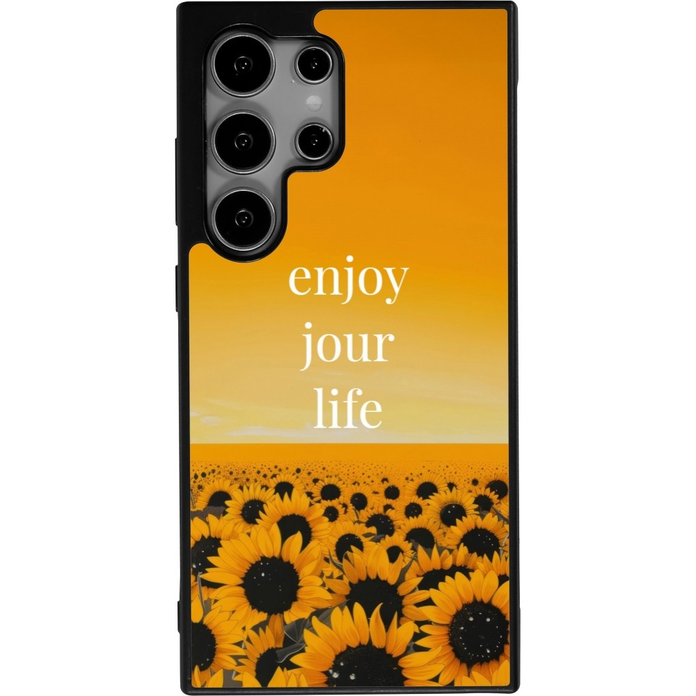 Coque Samsung Galaxy S24 Ultra - Silicone rigide noir Summer 2025 Enjoy your life