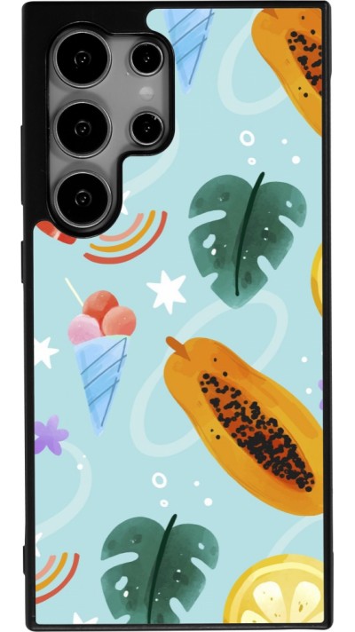 Coque Samsung Galaxy S24 Ultra - Silicone rigide noir Summer 2025 Pattern papaya