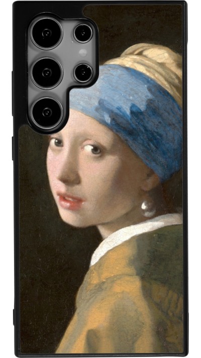 Coque Samsung Galaxy S24 Ultra - Silicone rigide noir Tableau art - La Jeune fille à la perle - Johannes Vermeer