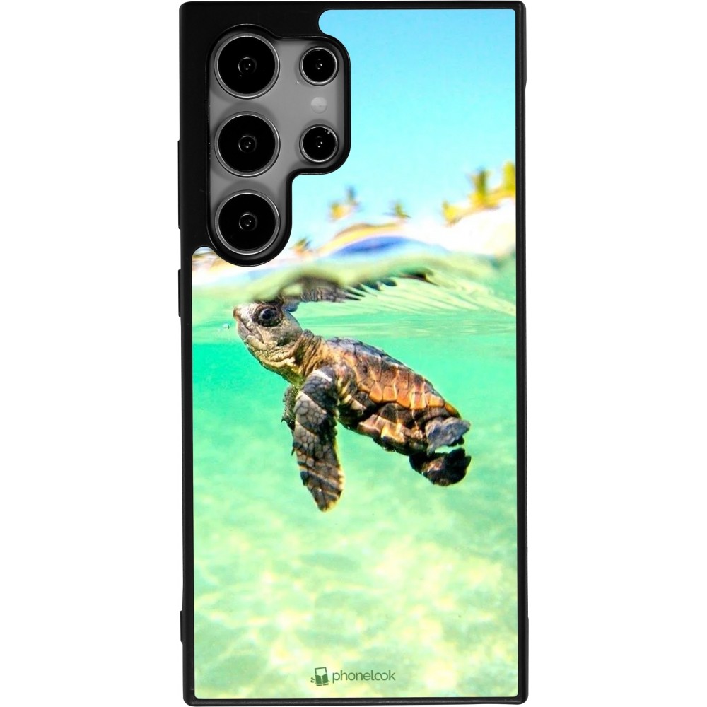 Coque Samsung Galaxy S24 Ultra - Silicone rigide noir Turtle Underwater