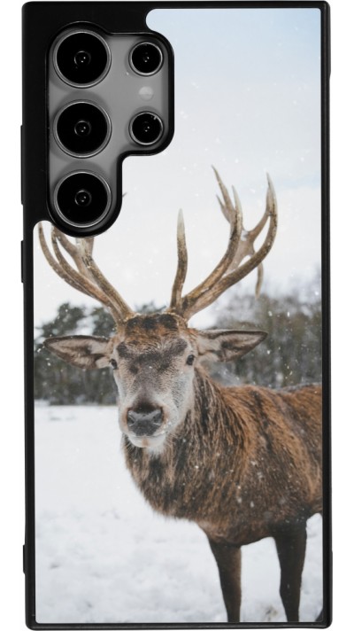 Coque Samsung Galaxy S24 Ultra - Silicone rigide noir Winter 25 Winter reindeer