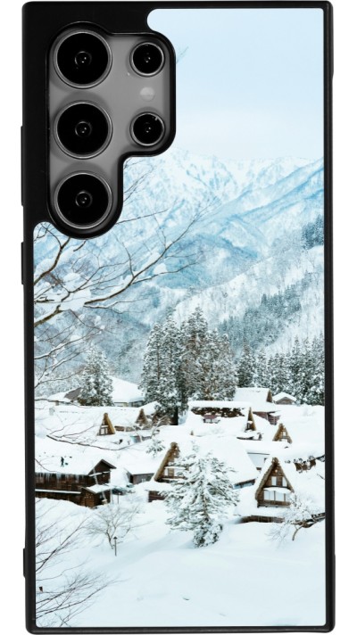 Coque Samsung Galaxy S24 Ultra - Silicone rigide noir Winter 25 Winter snowy landscape
