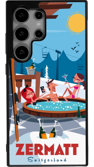 Coque Samsung Galaxy S24 Ultra - Silicone rigide noir Zermatt Mountain Jacuzzi