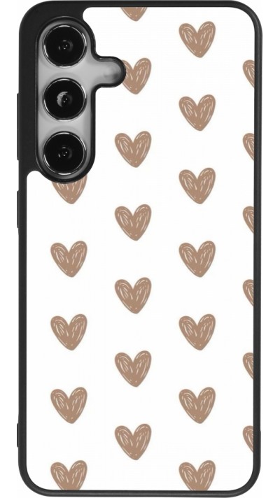 Samsung Galaxy S25 Case Hülle - Silikon schwarz Autumn 2024 brown hearts