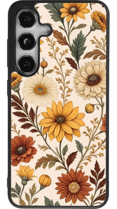 Samsung Galaxy S25 Case Hülle - Silikon schwarz Autumn 25 Flower pattern