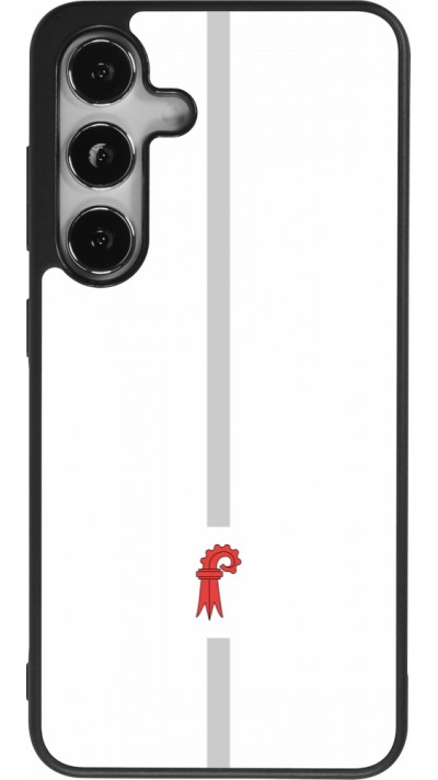 Coque Samsung Galaxy S25 - Silicone rigide noir Canton BL blanc