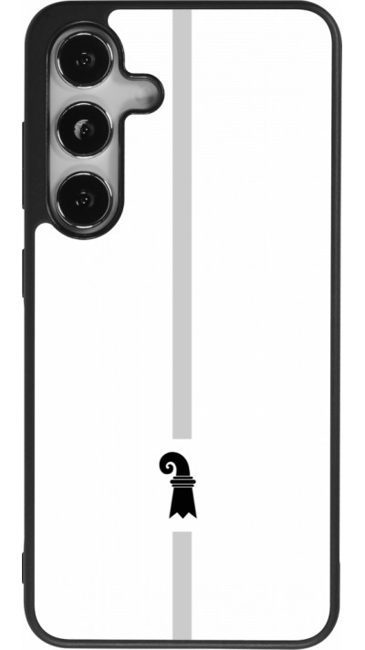 Coque Samsung Galaxy S25 - Silicone rigide noir Canton BS blanc