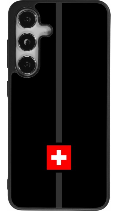 Coque Samsung Galaxy S25 - Silicone rigide noir Canton CH noir