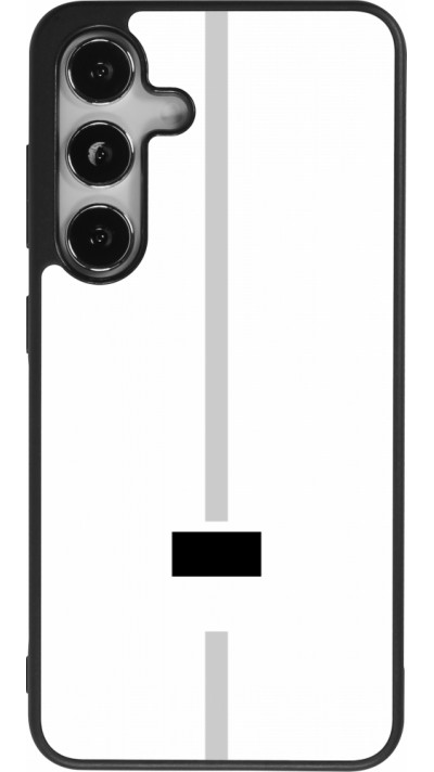 Coque Samsung Galaxy S25 - Silicone rigide noir Canton FR blanc