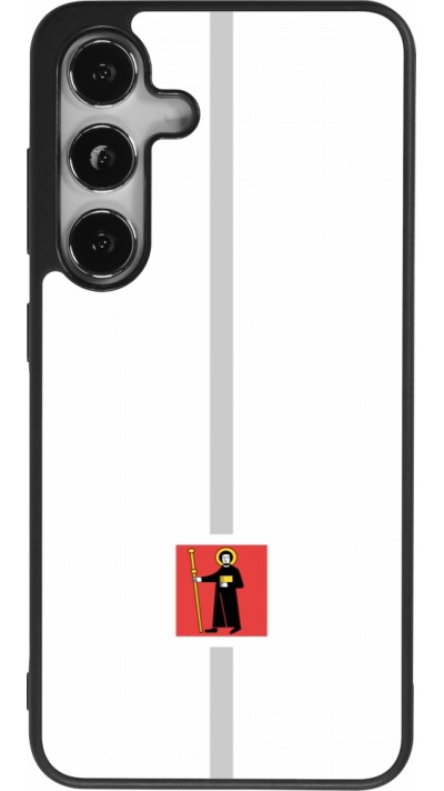 Coque Samsung Galaxy S25 - Silicone rigide noir Canton GL blanc