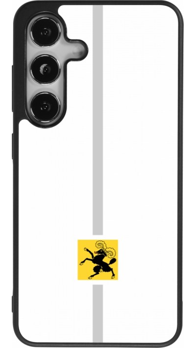 Coque Samsung Galaxy S25 - Silicone rigide noir Canton SH blanc