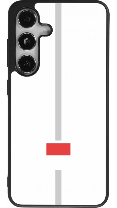 Coque Samsung Galaxy S25 - Silicone rigide noir Canton SO blanc