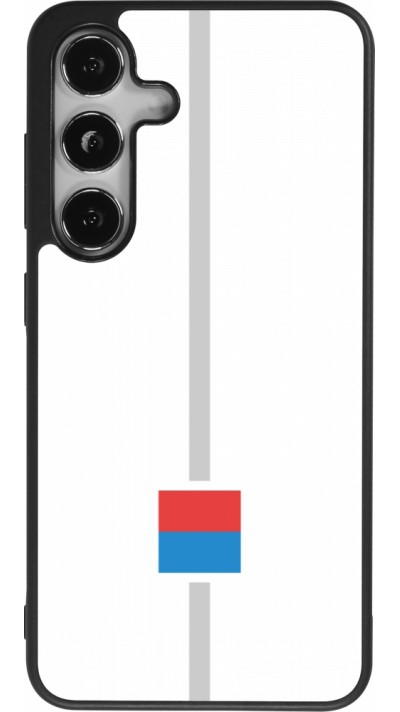 Coque Samsung Galaxy S25 - Silicone rigide noir Canton TI blanc