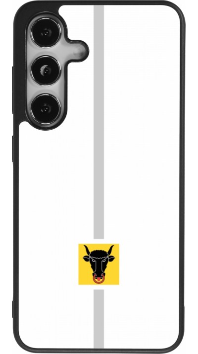 Coque Samsung Galaxy S25 - Silicone rigide noir Canton UR blanc