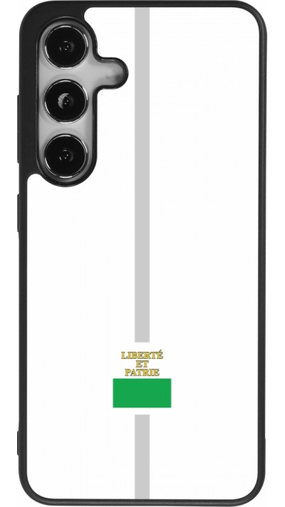Coque Samsung Galaxy S25 - Silicone rigide noir Canton VD blanc