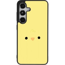 Coque Samsung Galaxy S25 - Silicone rigide noir Easter 2026 Little chicken