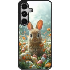 Coque Samsung Galaxy S25 - Silicone rigide noir Easter 2026 Rabbit in the garden