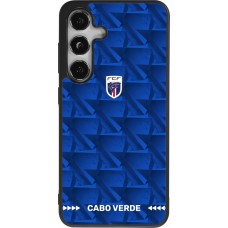 Coque Samsung Galaxy S25 - Silicone rigide noir Maillot de football Cap-Vert 2026 personnalisable