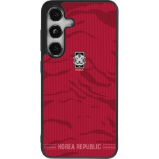 Coque Samsung Galaxy S25 - Silicone rigide noir Maillot de football Corée du Sud 2026 personnalisable
