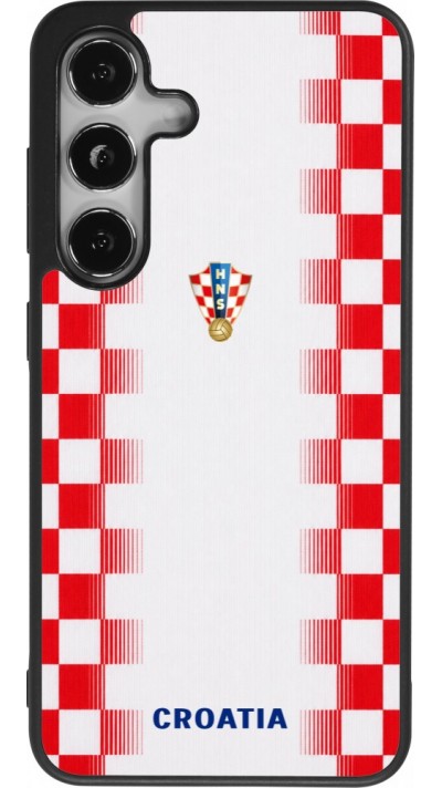 Coque Samsung Galaxy S25 - Silicone rigide noir Maillot de football Croatie 2026 personnalisable