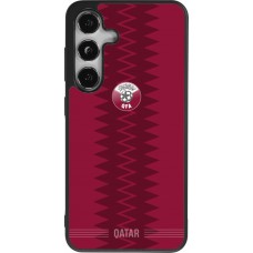 Coque Samsung Galaxy S25 - Silicone rigide noir Maillot de football Qatar 2026 personnalisable