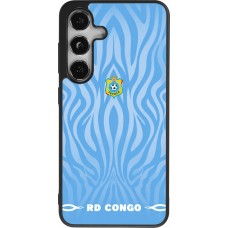 Coque Samsung Galaxy S25 - Silicone rigide noir Maillot de football RD Congo 2026 personnalisable