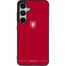 Coque Samsung Galaxy S25 - Silicone rigide noir Maillot de football Répuplique Tchèque 2026 personnalisable