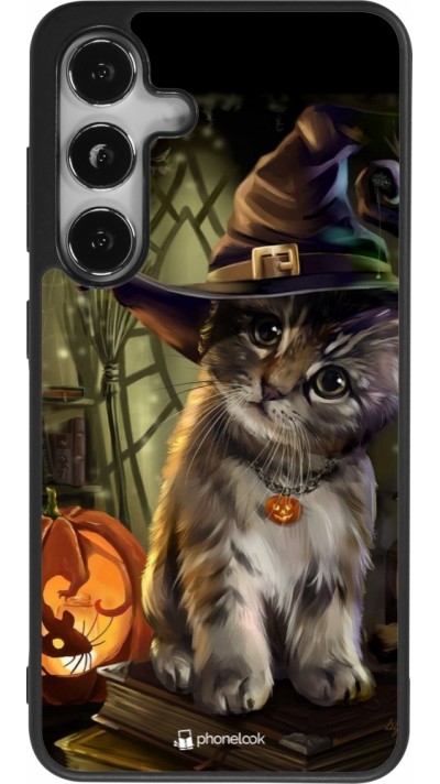 Samsung Galaxy S25 Case Hülle - Silikon schwarz Halloween 21 Witch cat