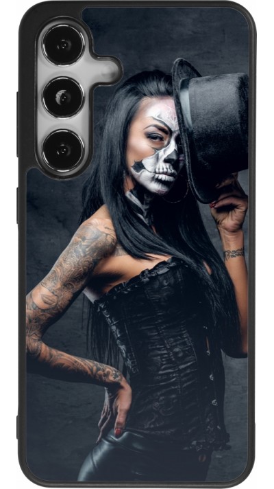 Samsung Galaxy S25 Case Hülle - Silikon schwarz Halloween 22 Tattooed Girl