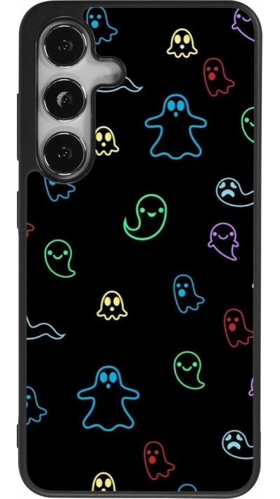 Samsung Galaxy S25 Case Hülle - Silikon schwarz Halloween 2024 colorful ghosts