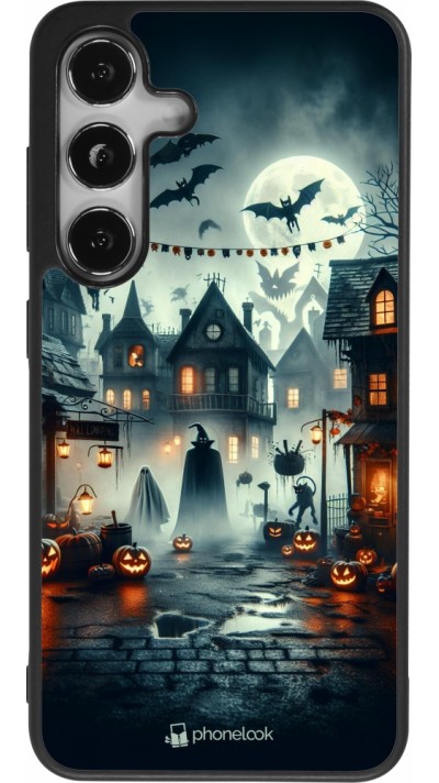 Samsung Galaxy S25 Case Hülle - Silikon schwarz Halloween Spukstadt