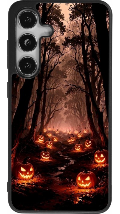 Samsung Galaxy S25 Case Hülle - Silikon schwarz Halloween 2025 Road of Terrifying Pumpkins