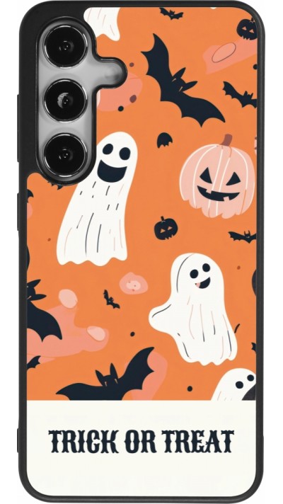 Samsung Galaxy S25 Case Hülle - Silikon schwarz Halloween 2025 Trick treat