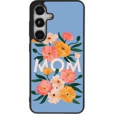 Samsung Galaxy S25 Case Hülle - Silikon schwarz Mom 2026 Flowers