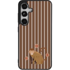 Samsung Galaxy S25 Case Hülle - Silikon schwarz Monkey with stripes