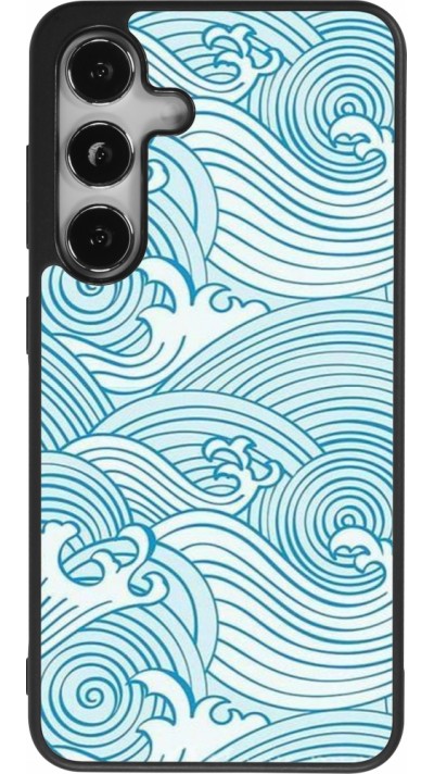 Coque Samsung Galaxy S25 - Silicone rigide noir Ocean Waves