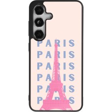 Coque Samsung Galaxy S25 - Silicone rigide noir Paris Pink Print