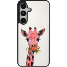 Coque Samsung Galaxy S25 - Silicone rigide noir Pink Girafe Paint